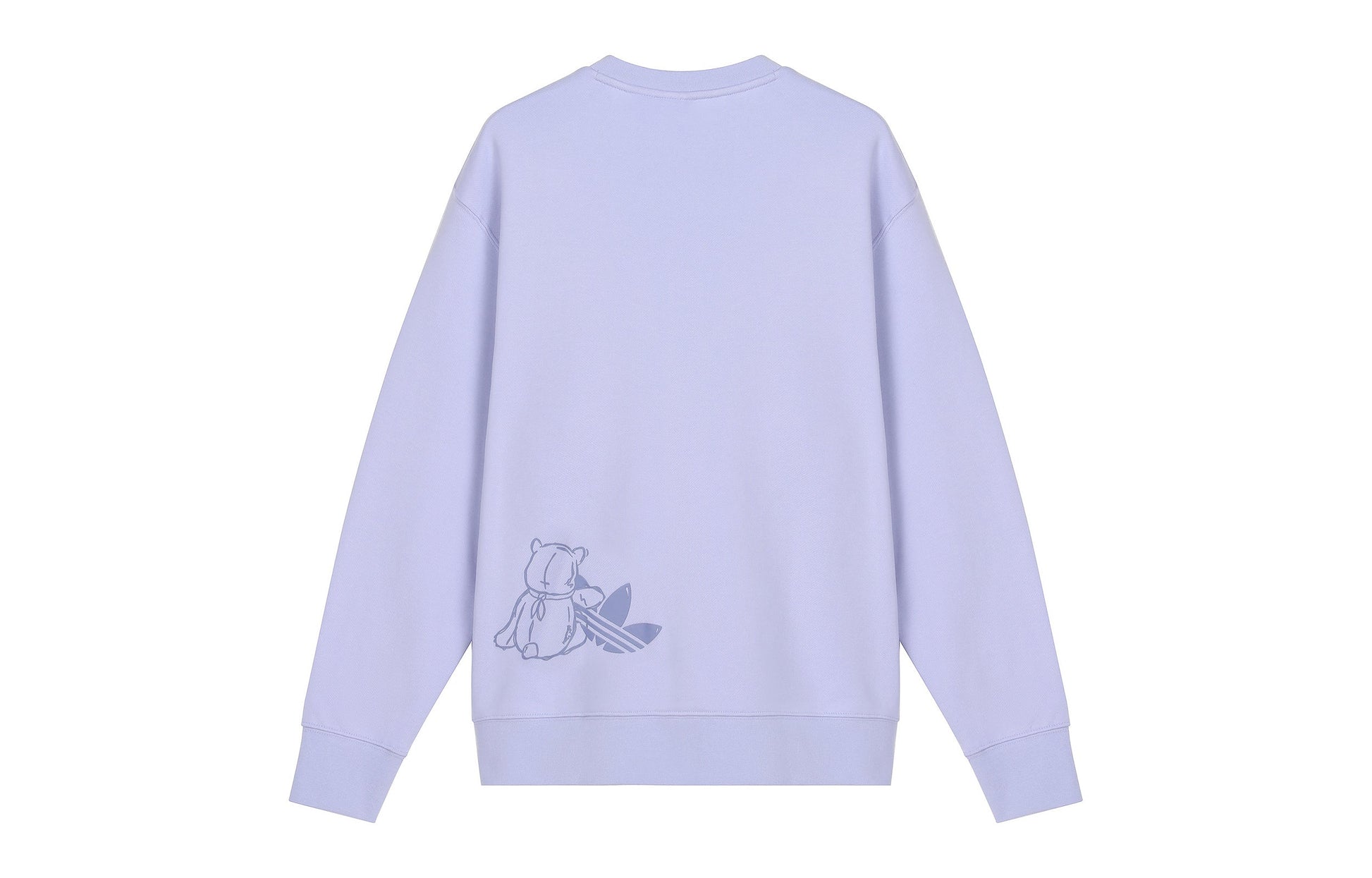 Men's adidas originals Bear Printing Sports Round Neck Pullover Light Purple HJ7824
