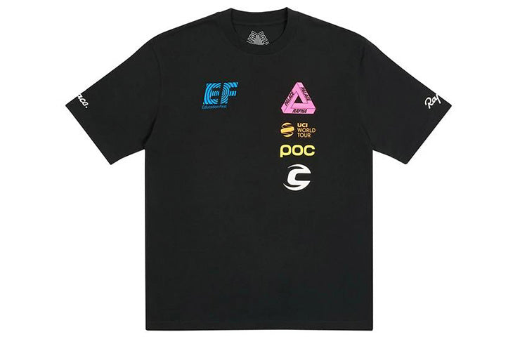 PALACE  Rapha Crossover Off Bike Alphabet Logo Round Neck Short Sleeve Unisex Black P19TS324