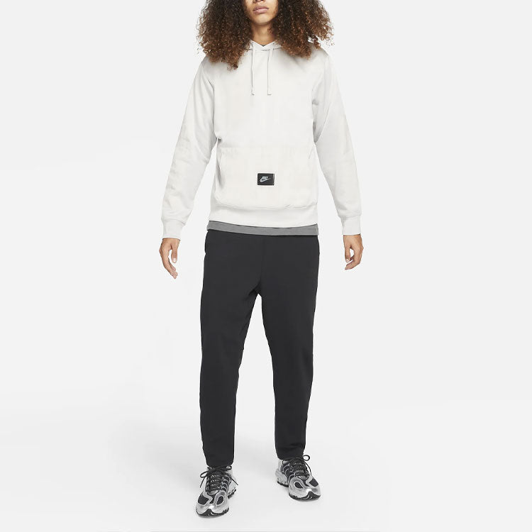 Men's Nike Solid Color Logo Hooded Long Sleeves Gray White DQ5103-012