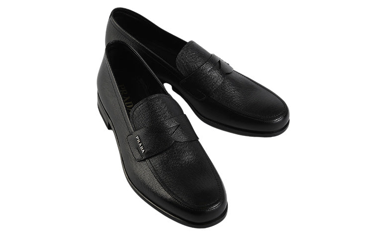 (WMNS) PRADA Saffiano Penny Loafers 'Black' 2DB178_053_F0002
