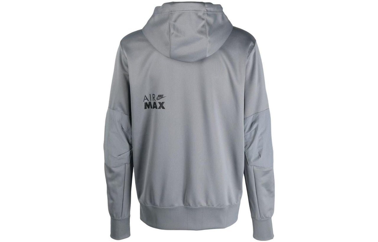 Men's Nike Alphabet Printing Pattern Drawstring Hooded Zipper Jacket Gray DO7234-065