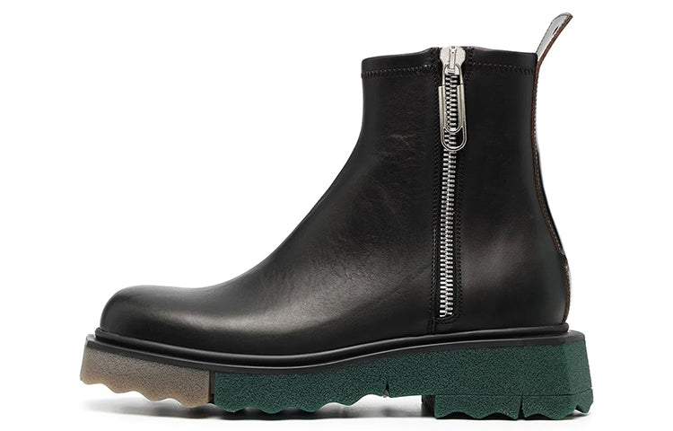 Off-White Sponge Sole Leather Zip Boot 'Black' OMID004S21LEA0011010