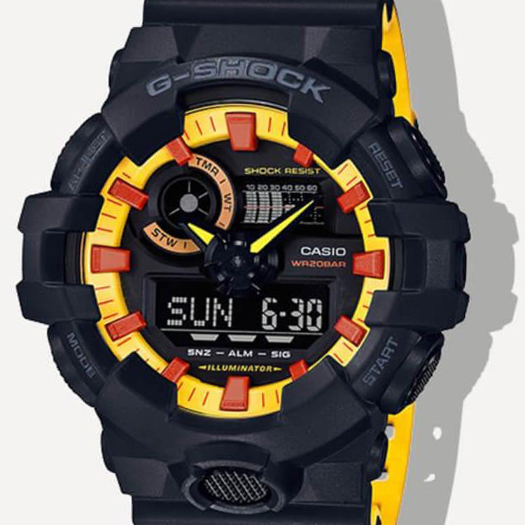 CASIO G-Shock Analog-Digital 'Black Yellow' GA-700BY-1A-PERSON