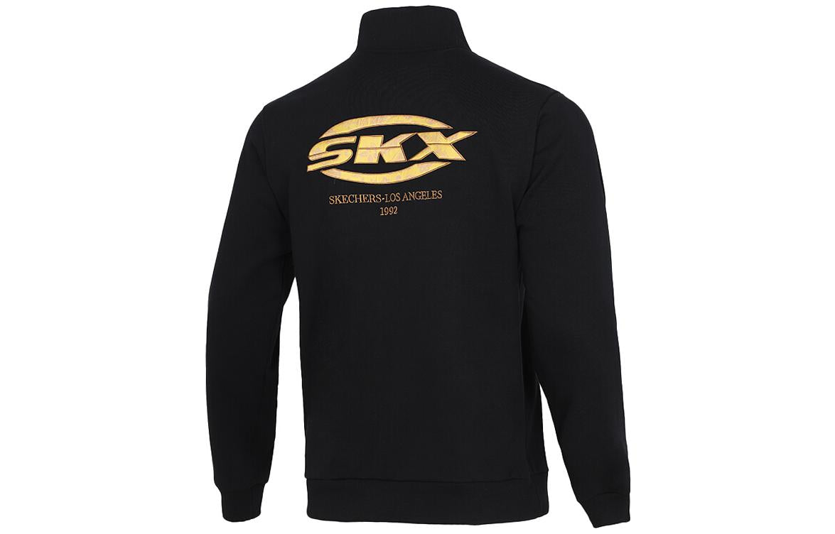 Skechers x SKX Logo Printed Casual Jacket 'Black Yellow' P122M010-0018