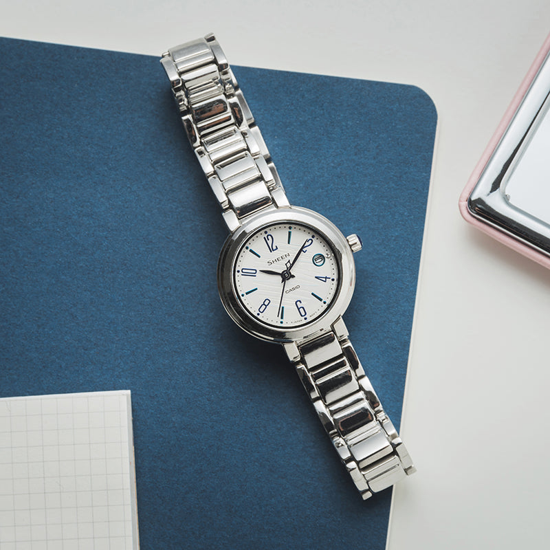 CASIO Waterproof SHEEN Quartz Sapphire Crystal Blue Analog SHE-4531D-7AUPR