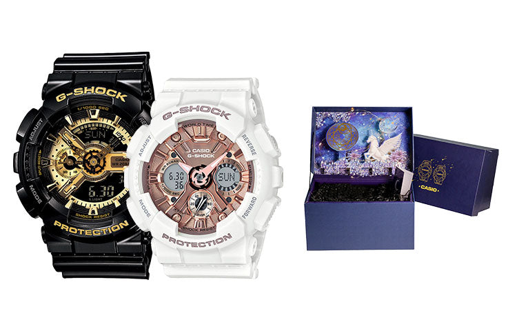 CASIO G-Shock Analog-Digital 'Black White Set' GA-110GB-1APR+GMA-S120MF-7A2PR