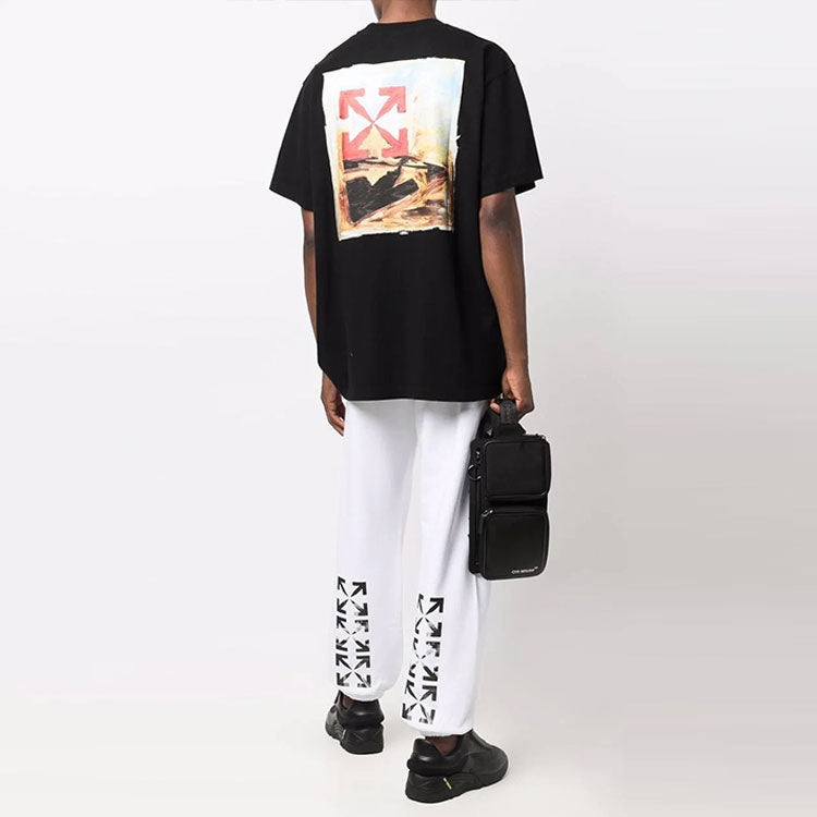 Men's Off-White FW21 Arrow Printing Solid Color Sports Pants/Trousers/Joggers Loose Fit White OMCH029F21FLE0040110