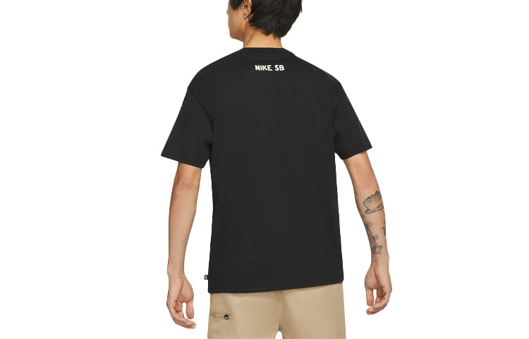 Nike SB Printing Skateboard Loose Knit Short Sleeve Black DD1299-010