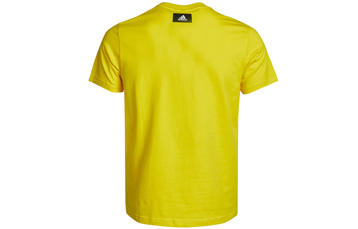adidas M Fi Gfx Tee Athleisure Casual Sports Round Neck Short Sleeve Yellow GL5658