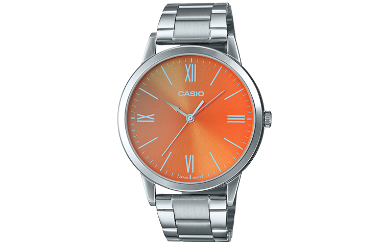 CASIO Female DRESS Japan / South Korea Fashion Waterproof Orange Analog MTP-E600D-1B