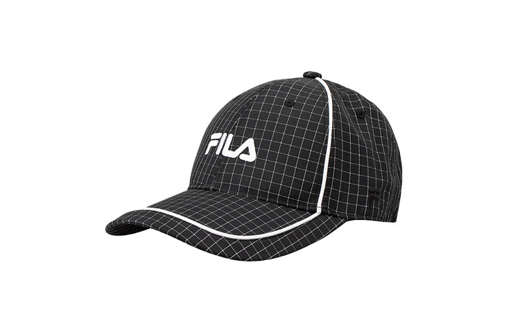 Fila Embroidered Logo Plaid Baseball Cap Black T13U043204F