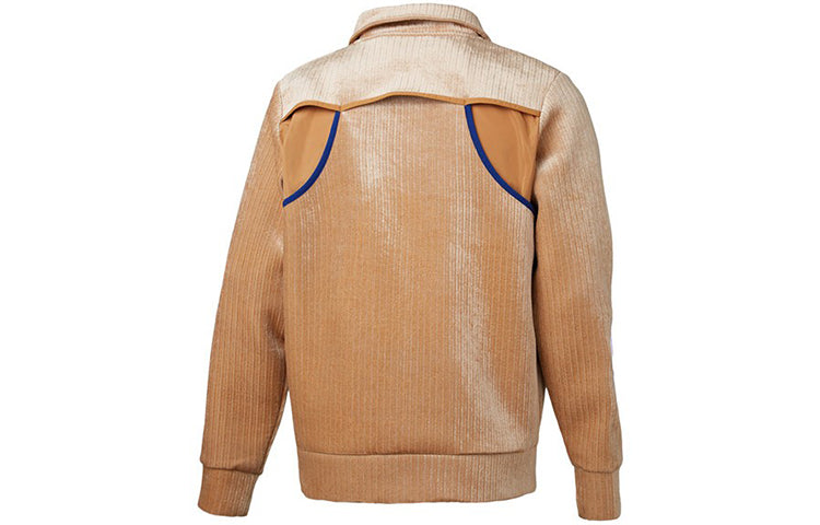 PUMA x HAN Bomber Crossover Splicing lapel Jacket Couple Style Khaki 576885-74