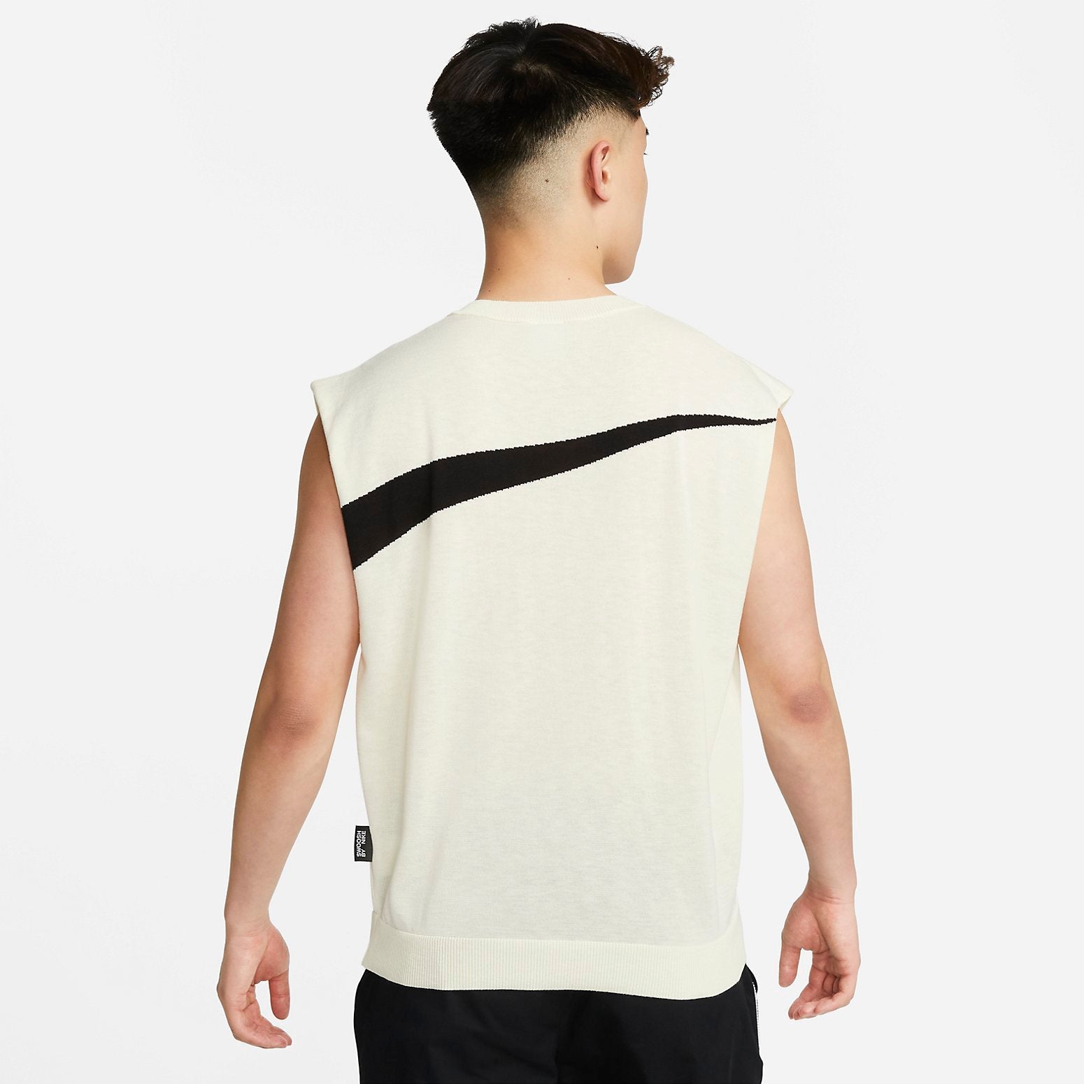 Nike Swoosh Sweater Vest Asia Sizing 'White Black' FD2874-113