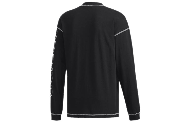 adidas M S2S BL LS TEE Casual Sports Round Neck Pullover Long Sleeves Black DV1003
