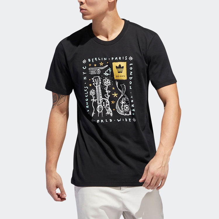 adidas originals Loose Leisure Sports Short Sleeve Men s Black DU8391