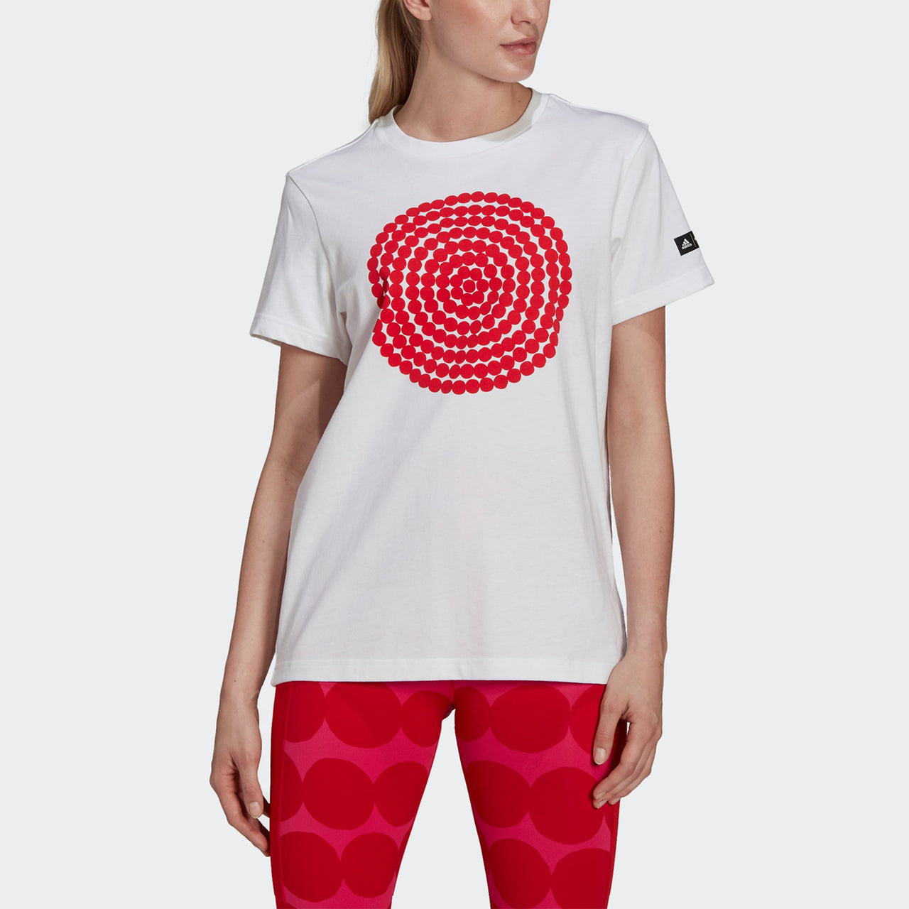 (WMNS) adidas x Marimekko Gfx 3 Printing Round-neck White GT8821