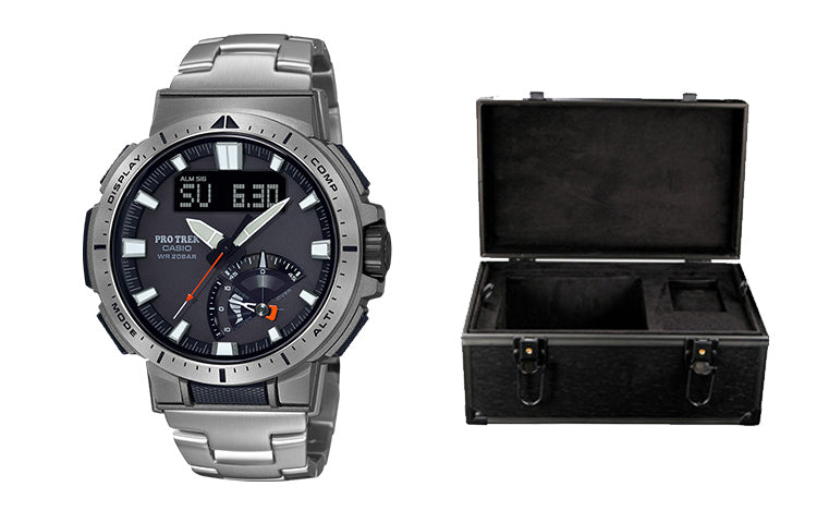 CASIO Waterproof Sports Solar Powered Mens Silver Analog PRW-70YT-7PR