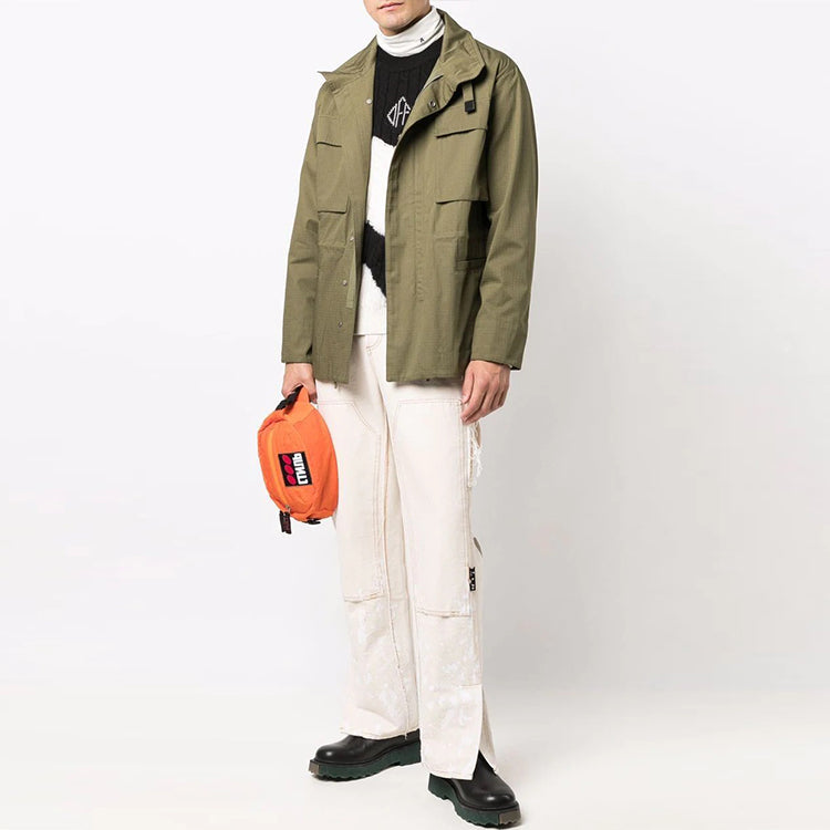 Off-White FW21 Arrow Pattern Jacket Version Green OMEL021F21FAB0025555