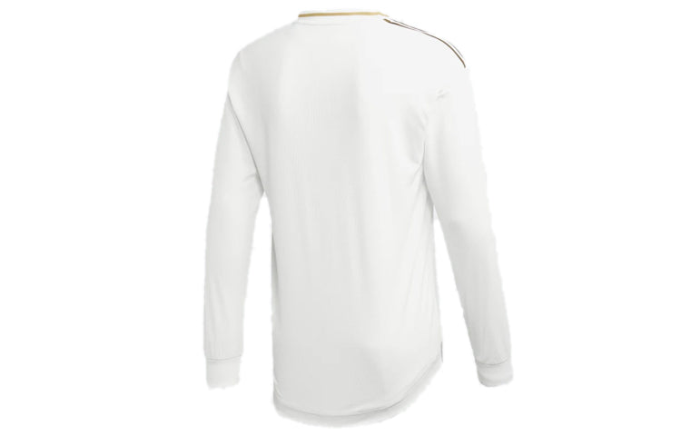 adidas real Madrid 19-20 Season Player Edition Alphabet Logo Stripe Sports Soccer/Football Long Sleeves Jersey White DW4437