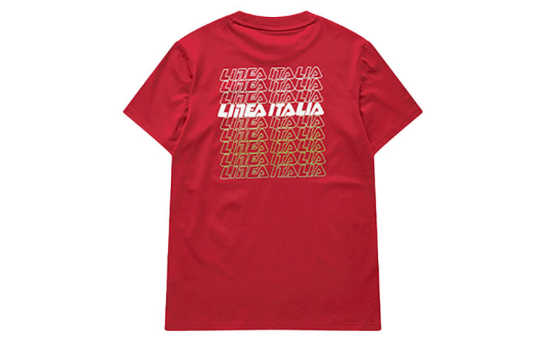 Men's Fila Yellow logo Short Sleeve Red T-Shirt T11M026102F-RD