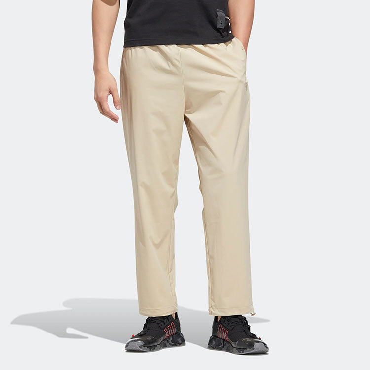 Men's adidas originals Lw Woven Pant Sports Solid Color Breathable Casual Long Pants/Trousers Light Brown HM8024