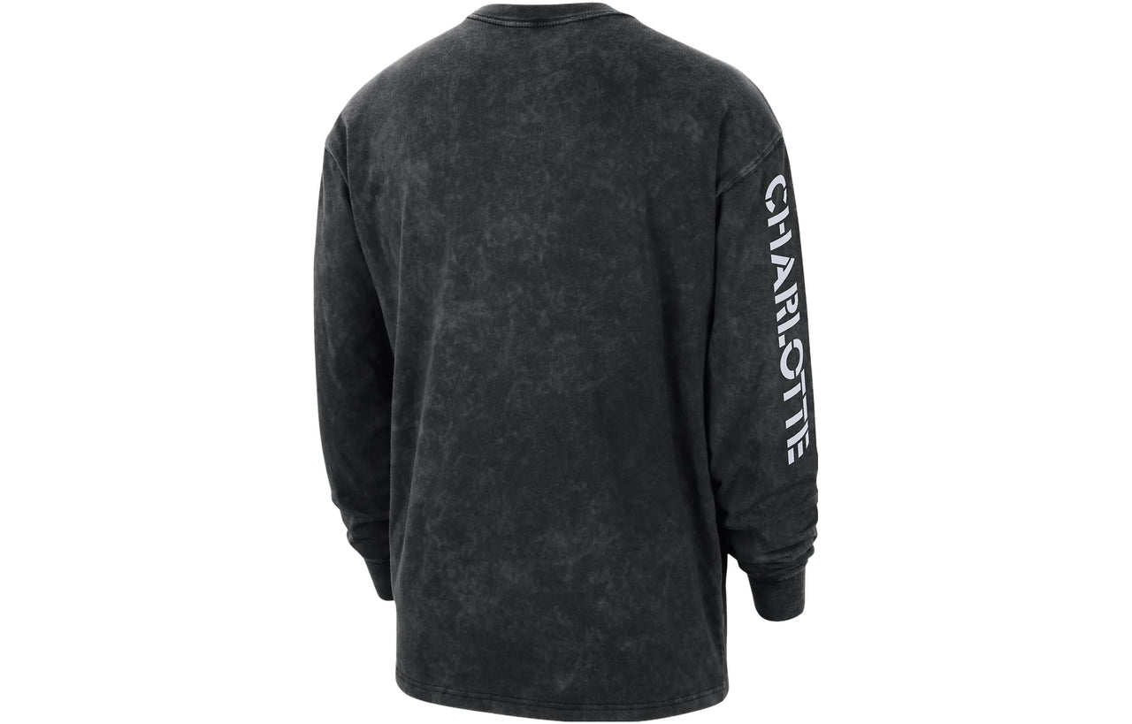 Air Jordan Max90 Charlotte Hornets Courtside Statement Edition NBA Long-Sleeve T-Shirt 'Black' DZ5555-010