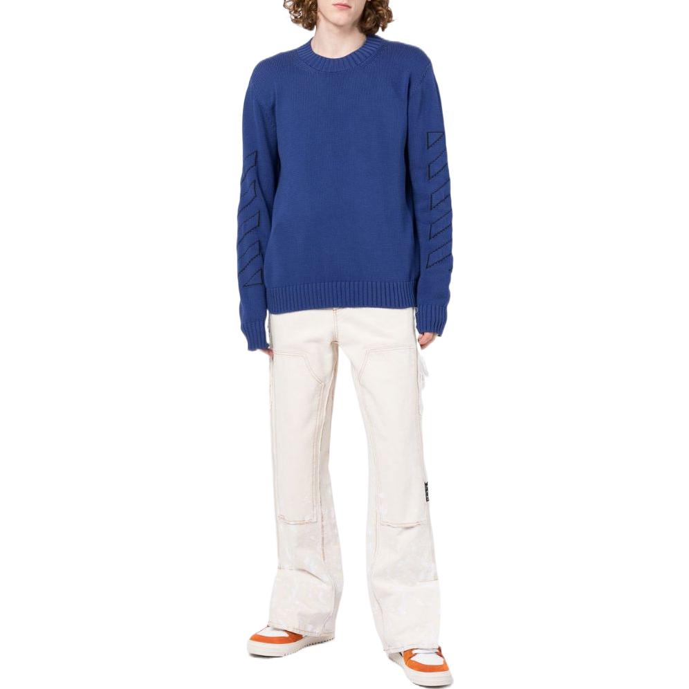 Off-White Checkerboard Logo Intarsi Knit Jumper OMHE087F22KNI00114541454