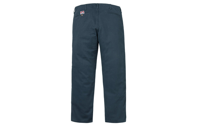 Supreme FW19 Week 3 x Ben Davis Work Pant Crossover Blue Green Contrasting Colors Cargo Long Pants Unisex SUP-FW19-408