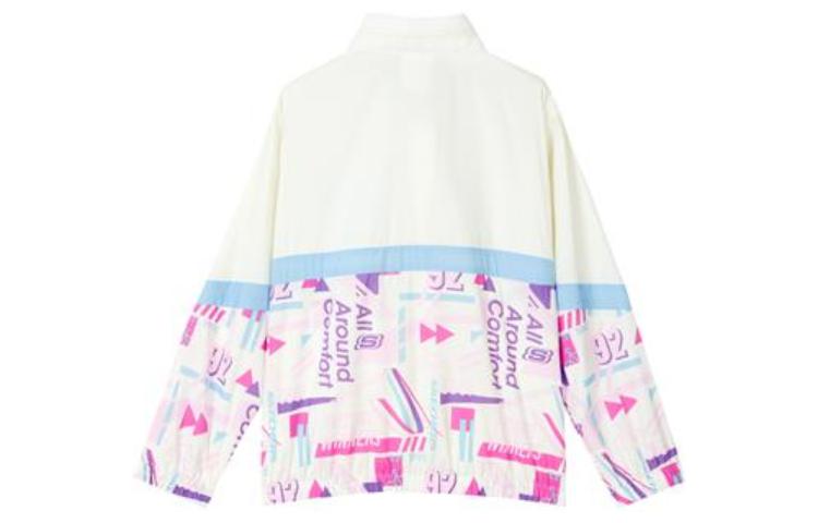 (GS) Skechers Letter Print Zip Jacket 'Pruple White' P322G001
