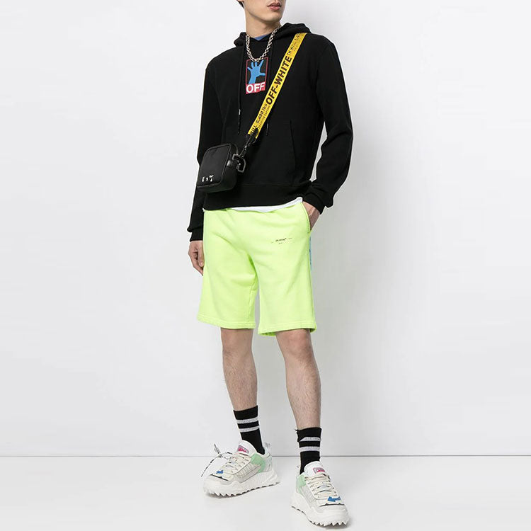 Off-White FW21 Logo Pullover hooded Long Sleeves Black OMBB034S21FLE0111045