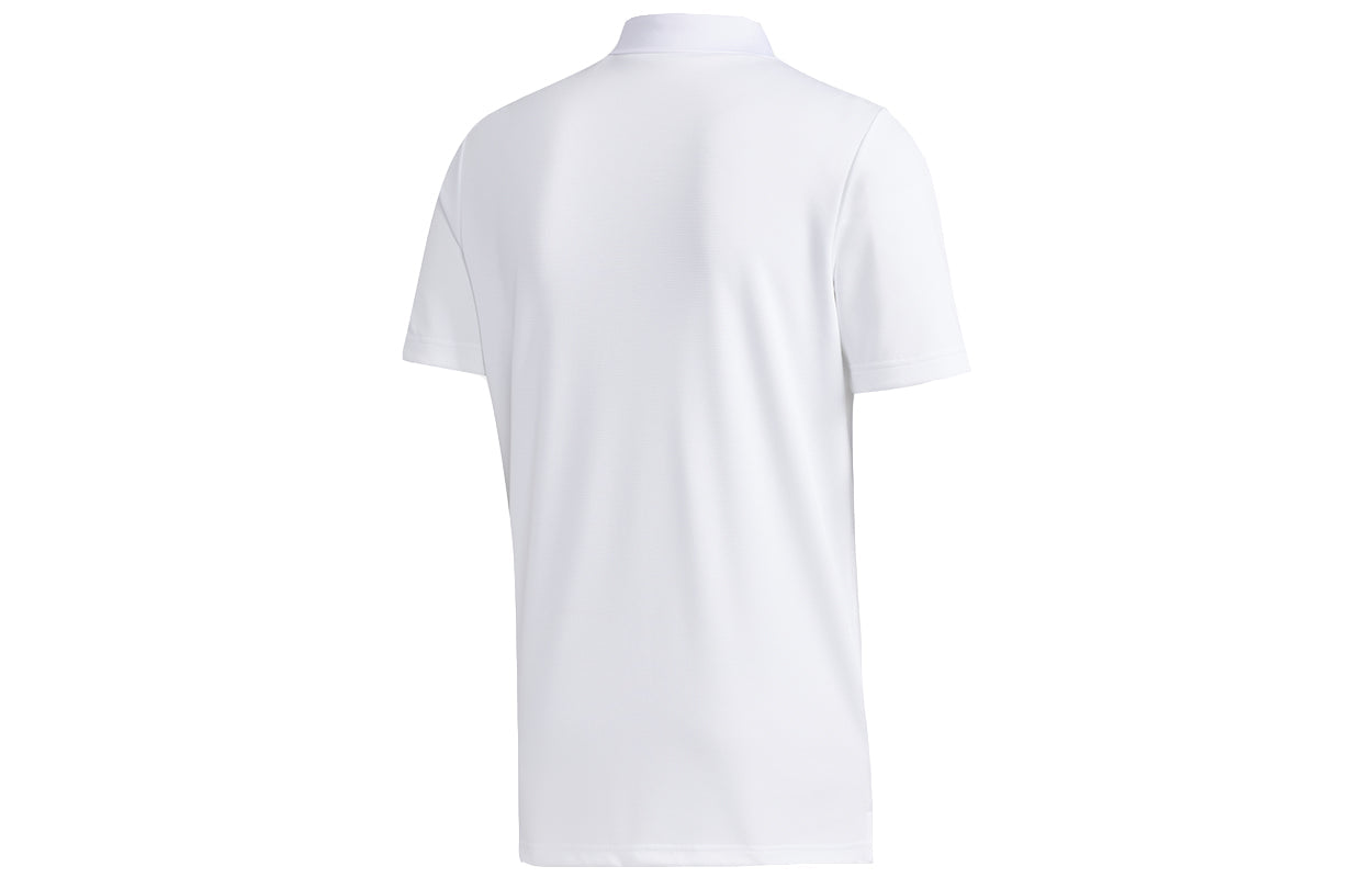 adidas MENS D2M Training Short Sleeve Polo Shirt White GL0484