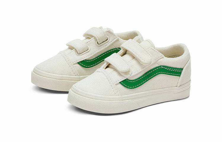Vans Old Skool V Retro Low Tops Skateboarding Shoes White Green VN000D3YRFX