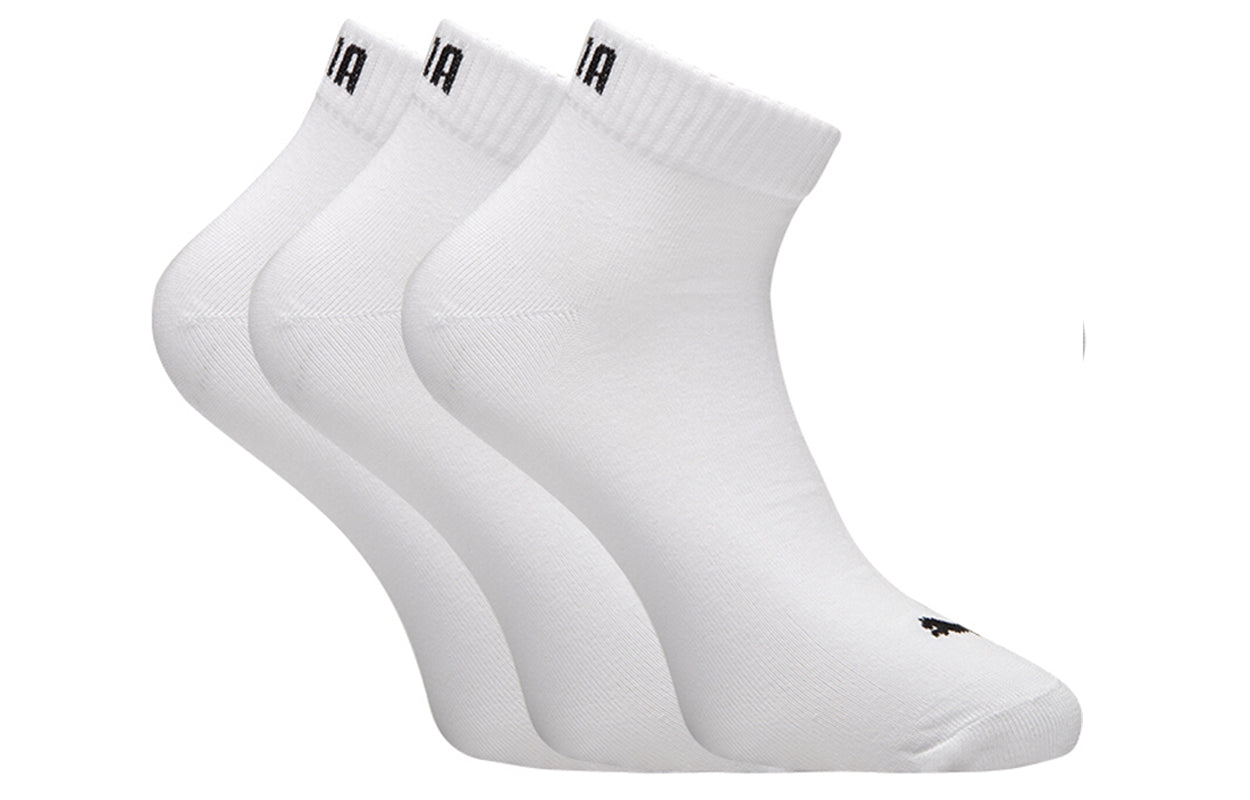 PUMA Quarter Sock 3 Pairs 'White Black' 906915-03