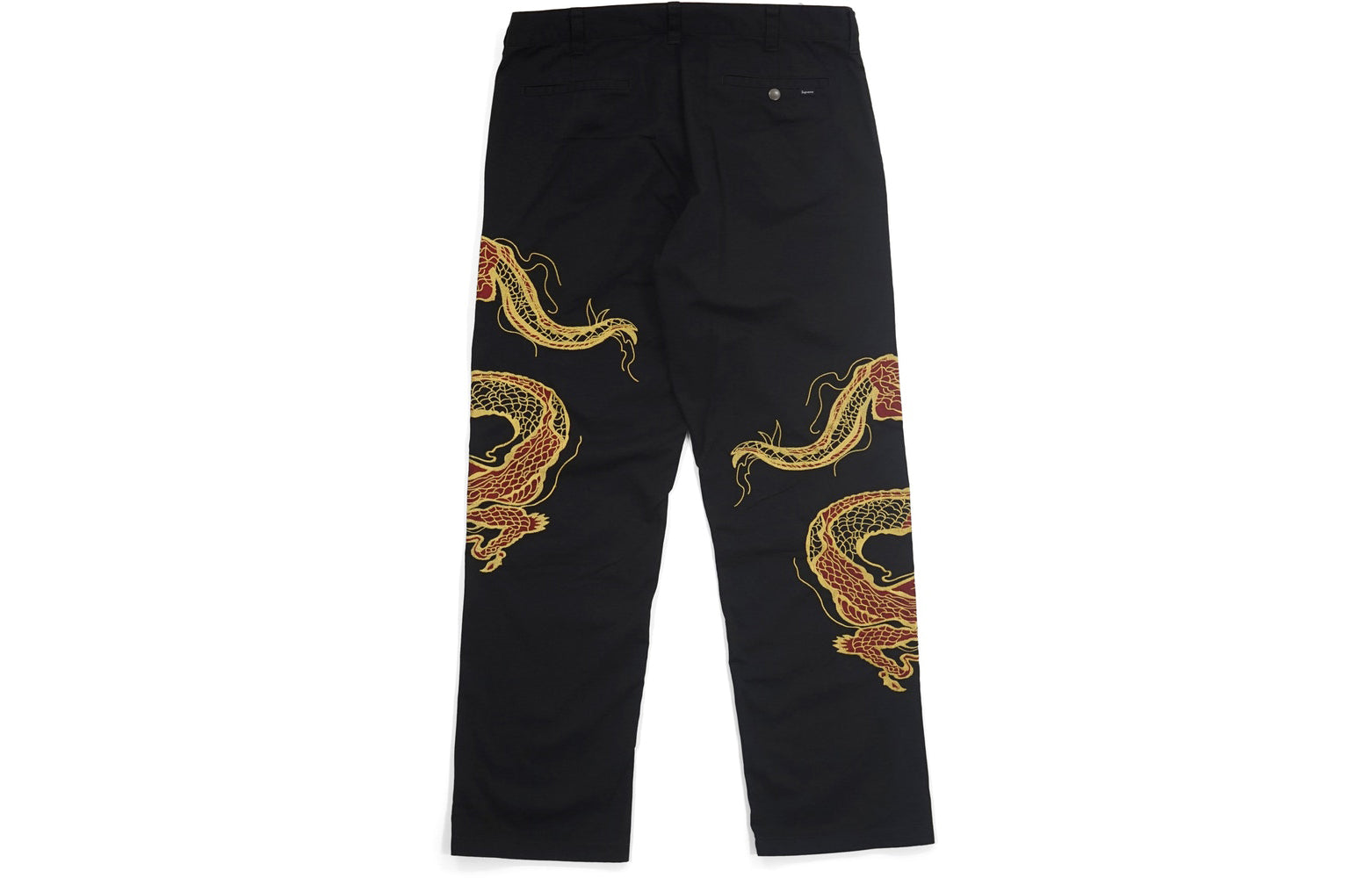 Supreme FW18 Dragon Work Pant Black Dragon Robe China Embroidered Casual Long Pants Unisex SUP-FW18-425