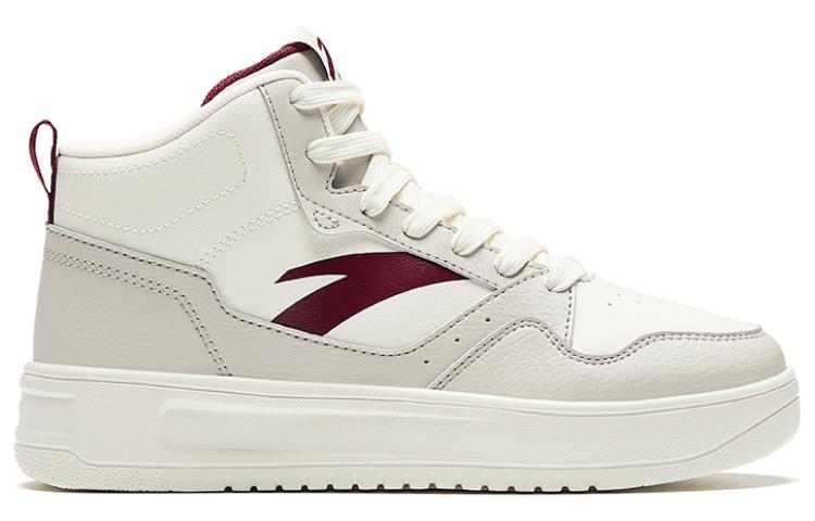(WMNS) ANTA Skateboarding Series Sneakers High 'White Burgundy' 922348002Q-2