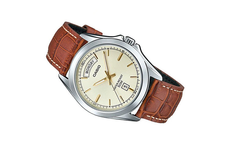 Men's CASIO STANDARD Series Retro Minimalistic Casual waterproof Watch Leather Strap Mens Brown Analog MTP-1370L-9A