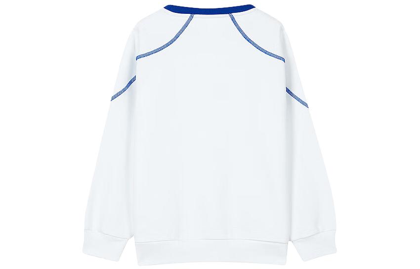 (GS) Skechers Letter Printed Crew Sweater 'White Blue' P423B025-0019