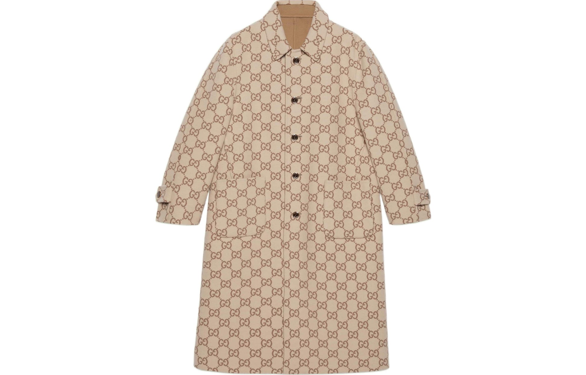 (WMNS) Gucci Reversible GG Wool Coat 'Camel Beige' 695094-ZAIYP-2296