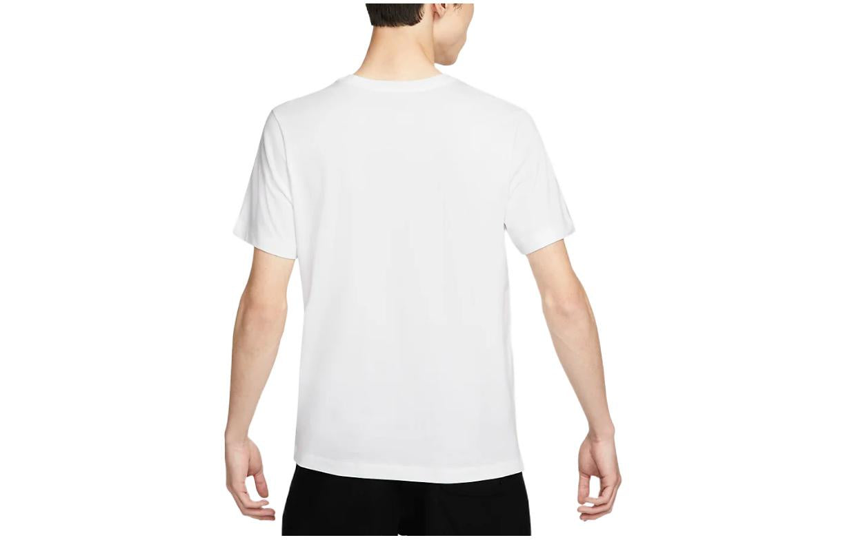 Men's Nike Large Logo Printing Round Neck Pullover Short Sleeve White T-Shirt DR8065-100