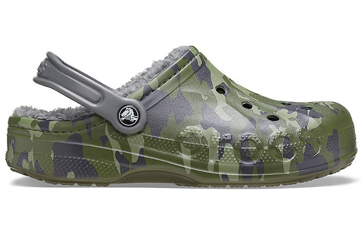 Crocs Baya Lined Clog Printing Fleece Lined Unisex Camouflage Slippers 205975-97G