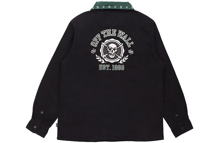 Men's Vans logo Casual lapel Shirt Jacket Black VN0A5F77BLK