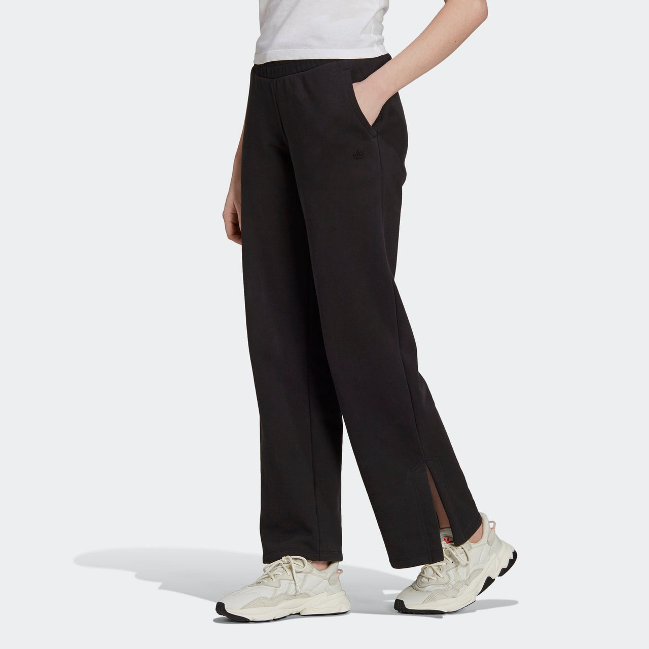 (WMNS) adidas Adicolor Open Hem Sweatpants 'Black' H43929