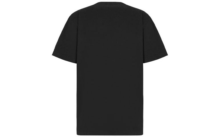Men's DIOR SS22 Plain Weave Knit Loose Short Sleeve Black T-Shirt 213J685A0677-C900