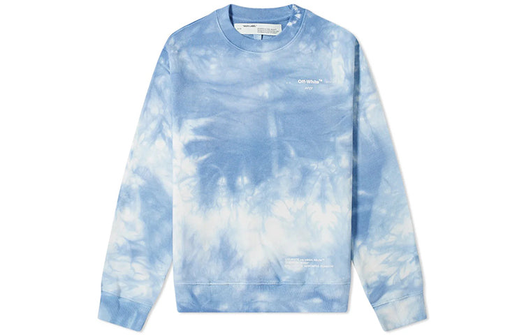 Off-White x END.CHEMICAL WASH Slim Back Arrow Tie Dye Round Neck Blue OMBA025G19G590238830