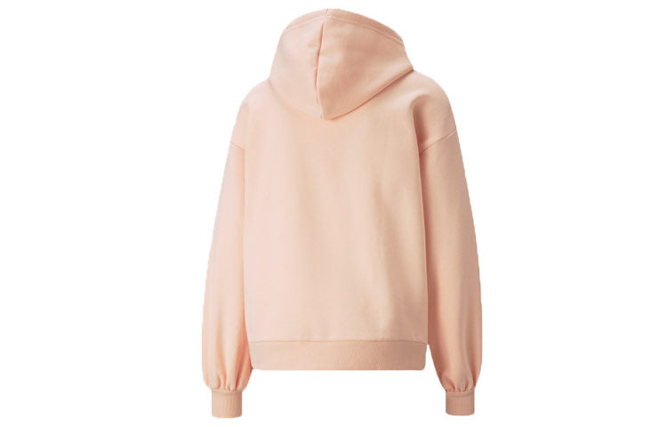 (WMNS) PUMA Winterized Logo Embroidery Knitting Hoodie Pink 848251-27