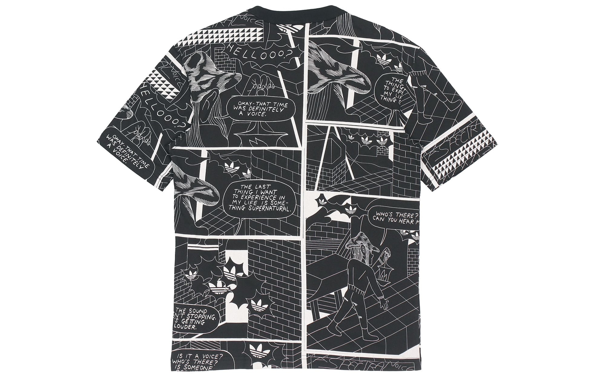 adidas originals Graphic Tee Printing Sports Round Neck Short Sleeve Black GN3346