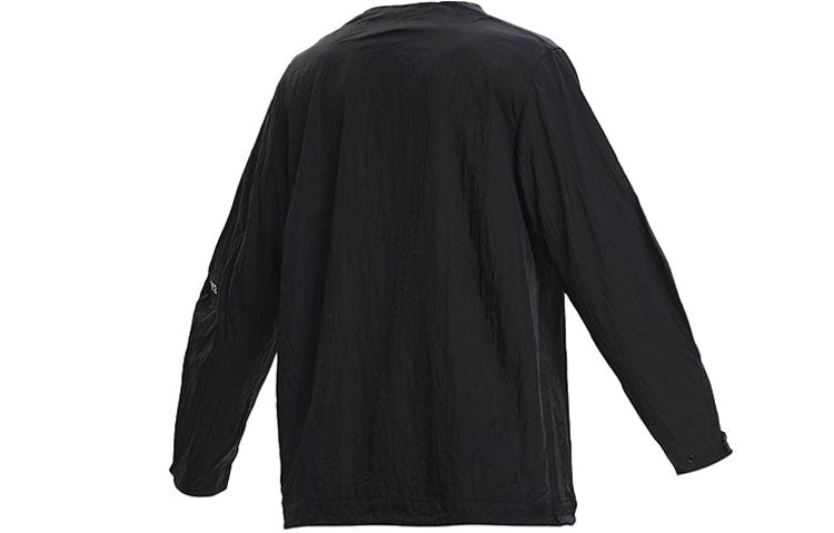 Men's Y-3 Casual Solid Color Round Neck Long Sleeves Black T-Shirt GK4809