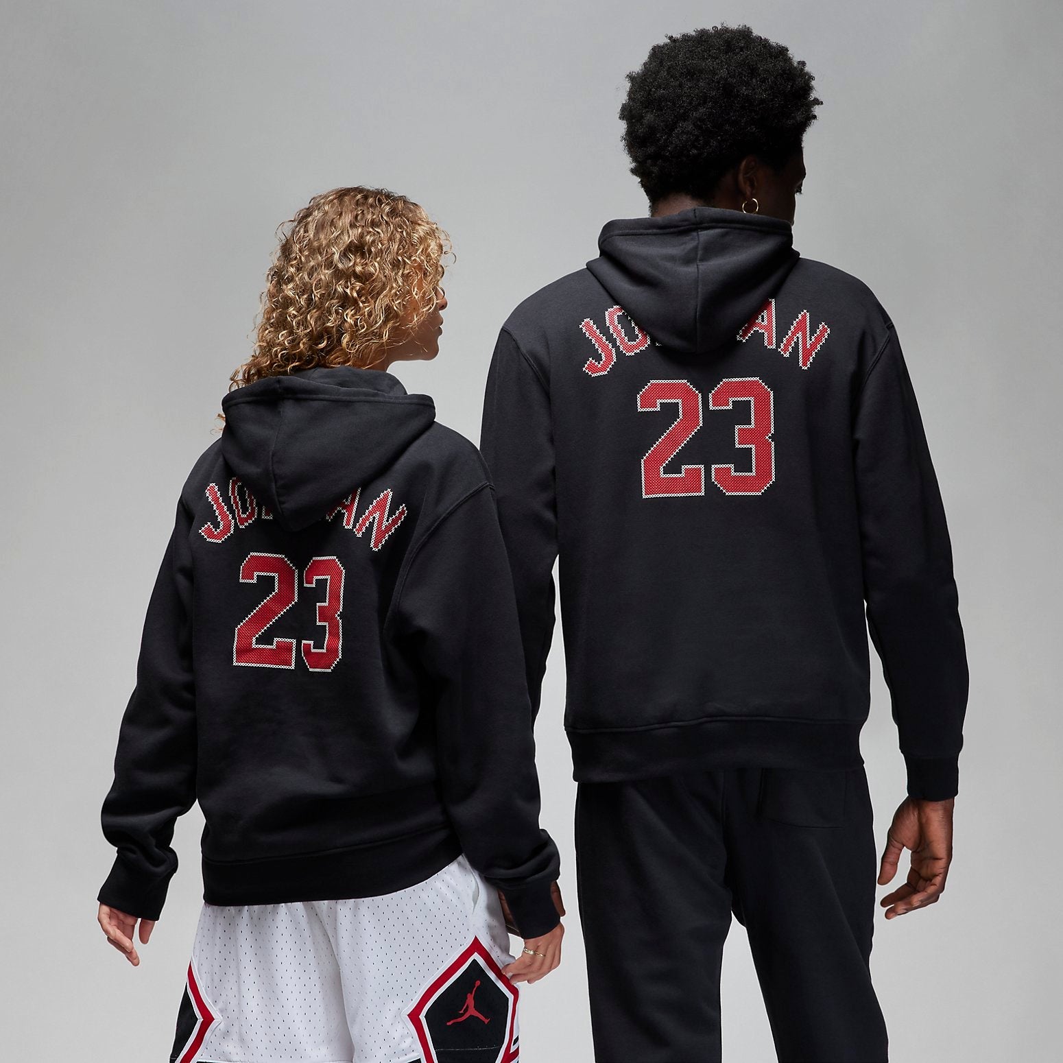 Air Jordan Holiday Fleece Pullover Hoodie 'Black Gym Red' FD7466-010