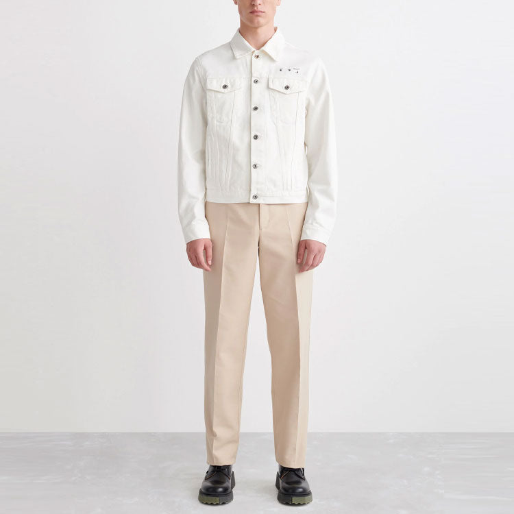 Off-White SS22 Logo Shirt Denim Jacket Version White OMYE079C99DEN0010110