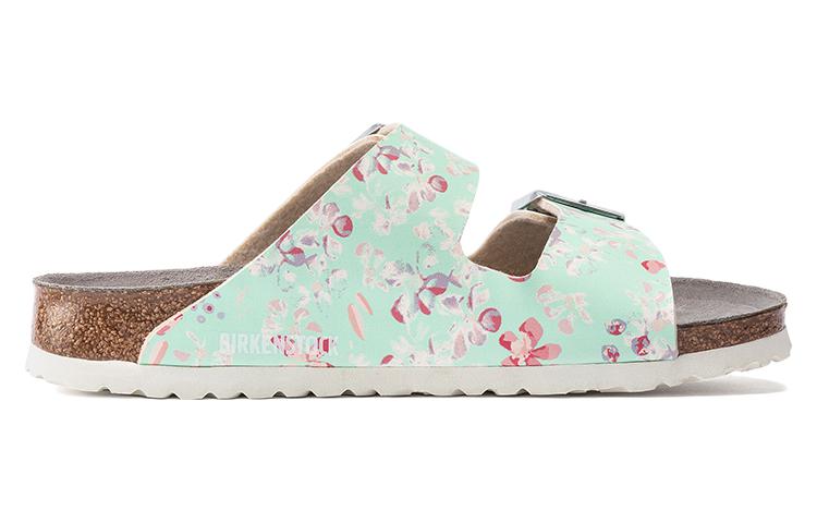 (WMNS) Birkenstock Arizona ESD Birko-Flor Narrow Fit 'Flower Field Mint' 1021400